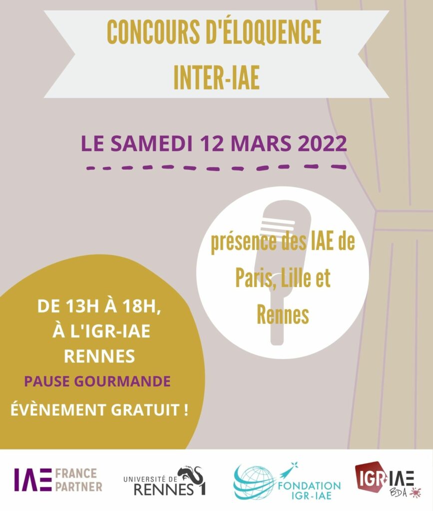 Concours d’éloquence Inter-IAE 2022